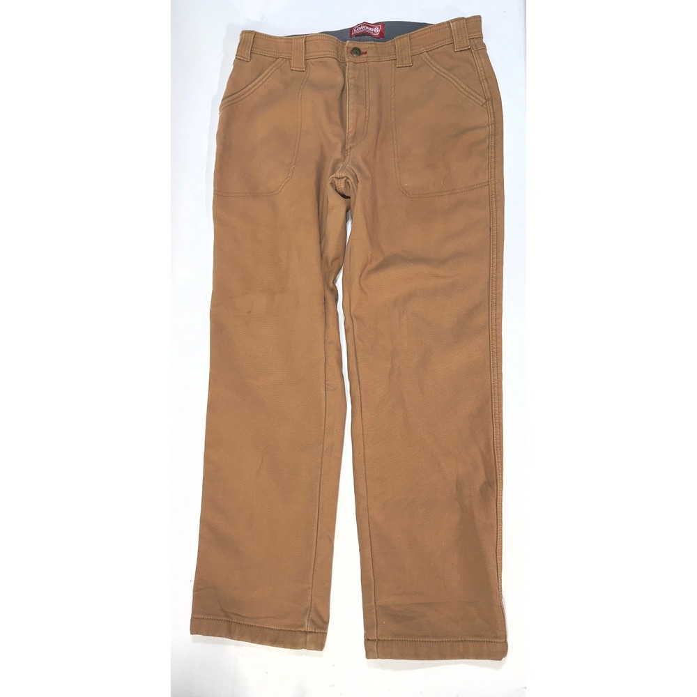 Coleman Men's Brown Carpenter Work Pants Size 34x32 Canvas Blend